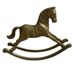 Vintage MCM Solid Brass Rocking Horse